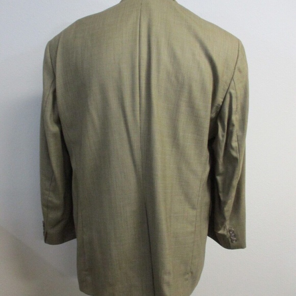 Chaps Ralph Lauren Sport Coat Men 46R 100% Wool Beige Brown Houndstooth 2 Button - Picture 4 of 13